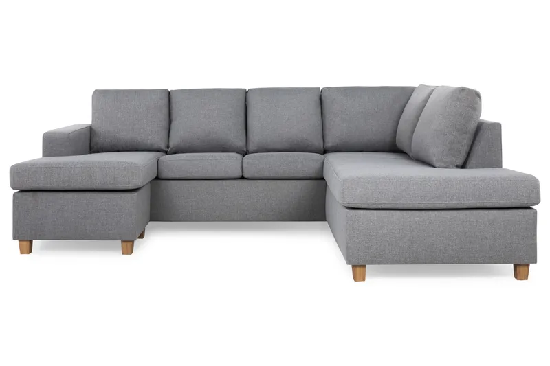 Crazy 4-personers Højrevendt U-formet Large Sofa med Chaiselong i Stof - Grå - Møbler - Sofaer - U Sofa