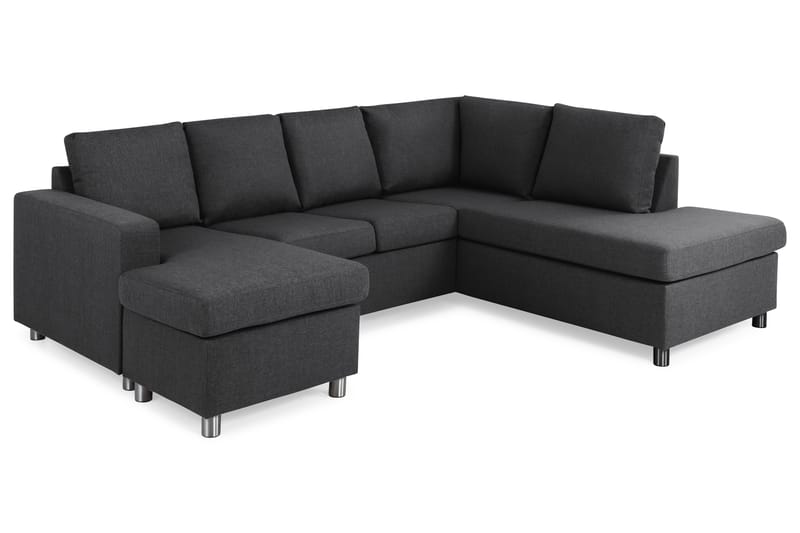 Crazy 4-personers Højrevendt U-formet Small Sofa med Chaiselong i Stof - Mørkegrå - Møbler - Sofaer - U Sofa