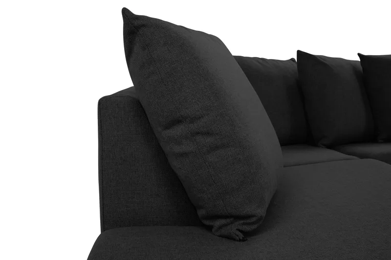 Crazy 4-personers Venstrevendt U-formet Large Sofa med Divan og Chaiselong i Stof inkl. Kuvertpuder - Antracit - Møbler - Sofaer - U Sofa