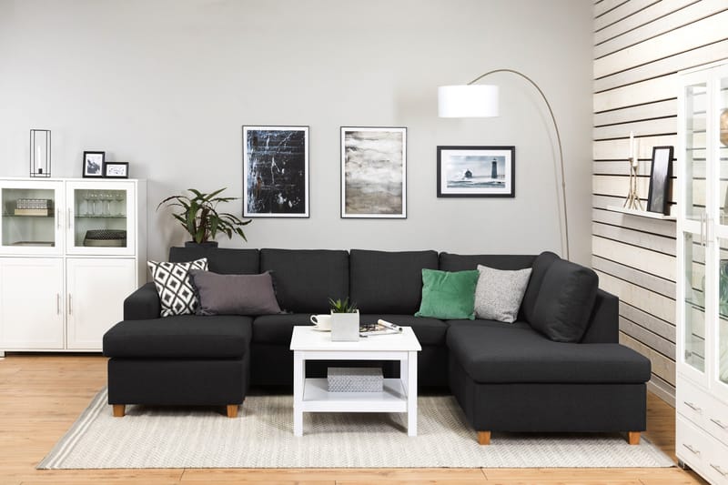 Crazy 4-personers Højrevendt U-formet Large Sofa med Chaiselong i Stof - Antracit - Møbler - Sofaer - U Sofa