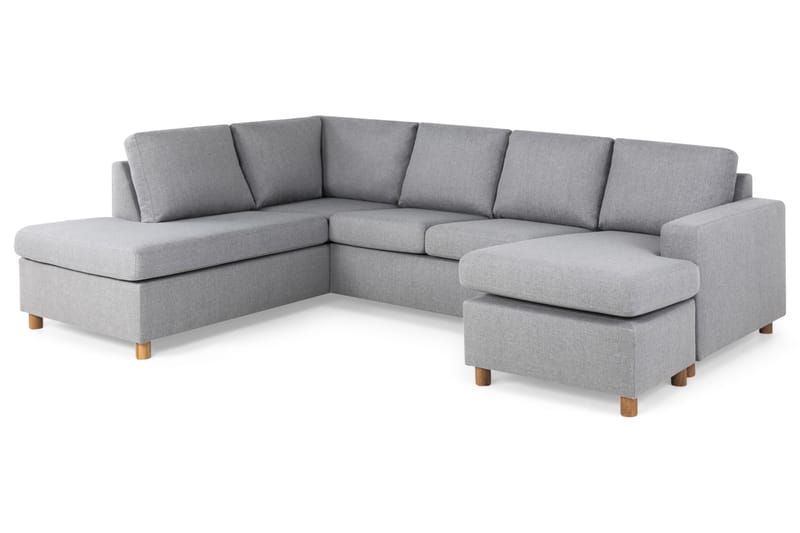 Crazy 4-personers Venstrevendt U-formet Large Sofa med Chaiselong i Stof - Grå - Møbler - Sofaer - U Sofa