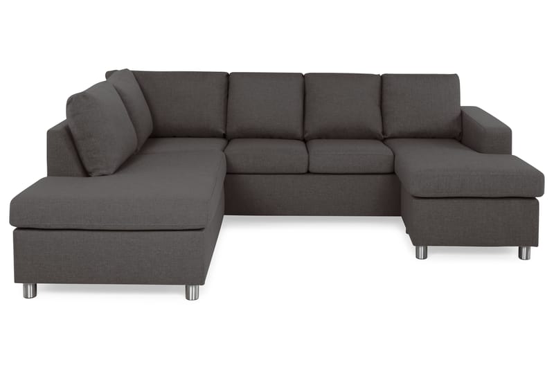 Crazy 4-personers Venstrevendt U-formet Small Sofa med Chaiselong i Stof - Mørkegrå - Møbler - Sofaer - U Sofa