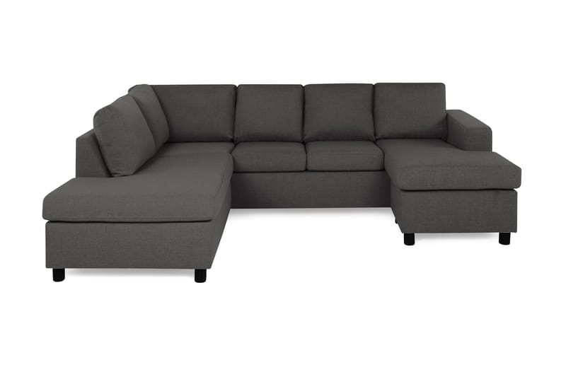 Crazy 4-personers Venstrevendt U-formet Small Sofa med Chaiselong i Stof - Mørkegrå - Møbler - Sofaer - U Sofa