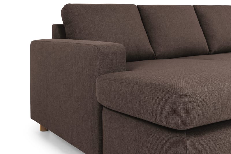 Crazy 4-personers Højrevendt U-formet Small Sofa med Chaiselong i Stof - Brun - Møbler - Sofaer - U Sofa