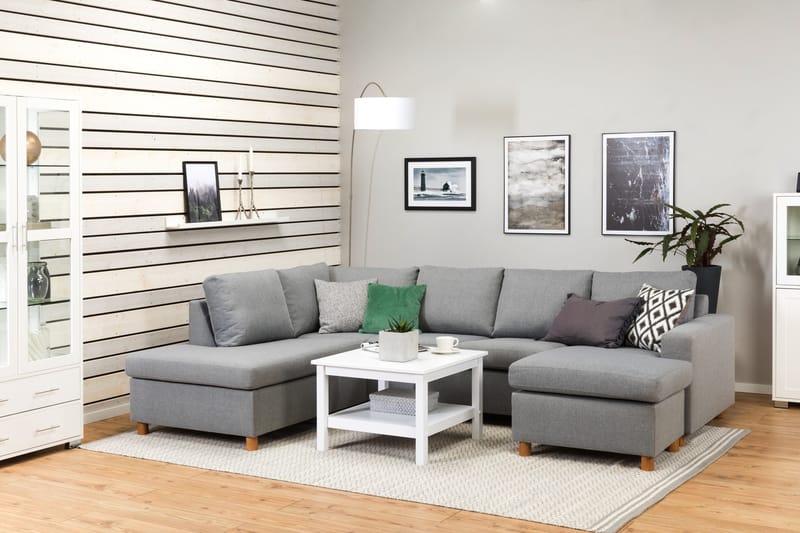 Crazy 4-personers Venstrevendt U-formet Large Sofa med Chaiselong i Stof - Grå - Møbler - Sofaer - U Sofa