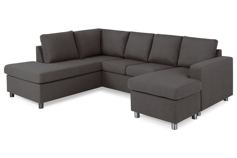 Crazy 4-personers Venstrevendt U-formet Small Sofa med Chaiselong i Stof - Mørkegrå - Møbler - Sofaer - U Sofa
