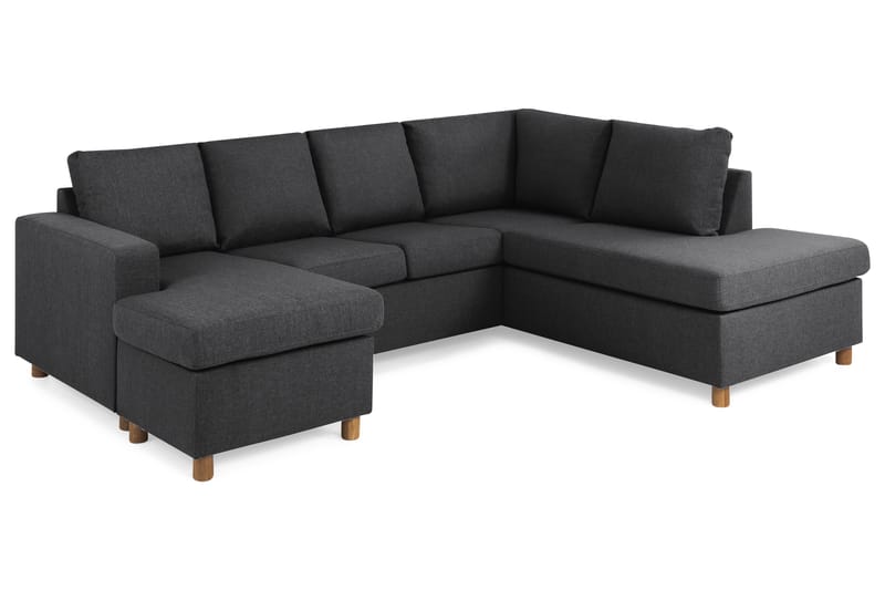 Crazy 4-personers Højrevendt U-formet Small Sofa med Chaiselong i Stof - Mørkegrå - Møbler - Sofaer - U Sofa