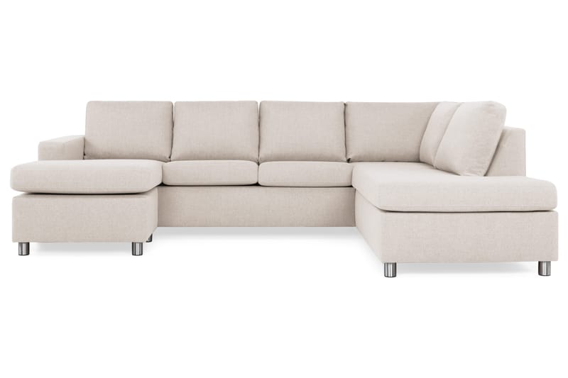 Crazy 4-personers Højrevendt U-formet Large Sofa med Chaiselong i Stof - Beige - Møbler - Sofaer - U Sofa
