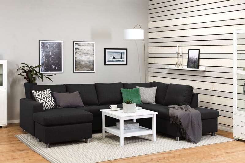 Crazy 4-personers Højrevendt U-formet Large Sofa med Chaiselong i Stof - Antracit - Møbler - Sofaer - U Sofa