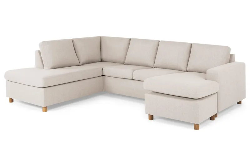 Crazy 4-personers Venstrevendt U-formet Large Sofa med Chaiselong i Stof - Beige - Møbler - Sofaer - U Sofa
