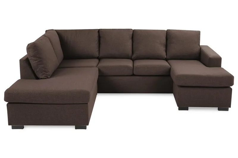 Crazy 4-personers Venstrevendt U-formet Large Sofa med Chaiselong i Stof - Brun - Møbler - Sofaer - U Sofa