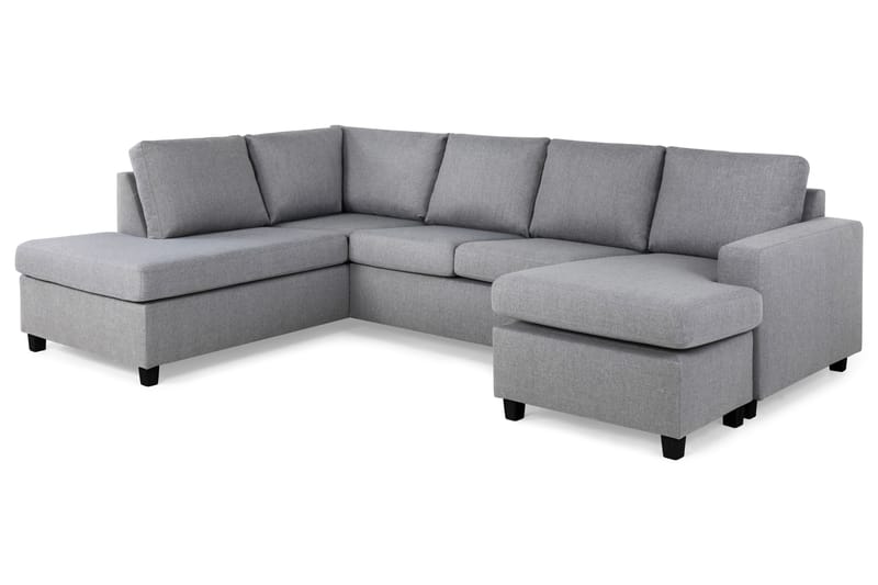 Crazy 4-personers Venstrevendt U-formet Large Sofa med Chaiselong i Stof - Grå - Møbler - Sofaer - U Sofa