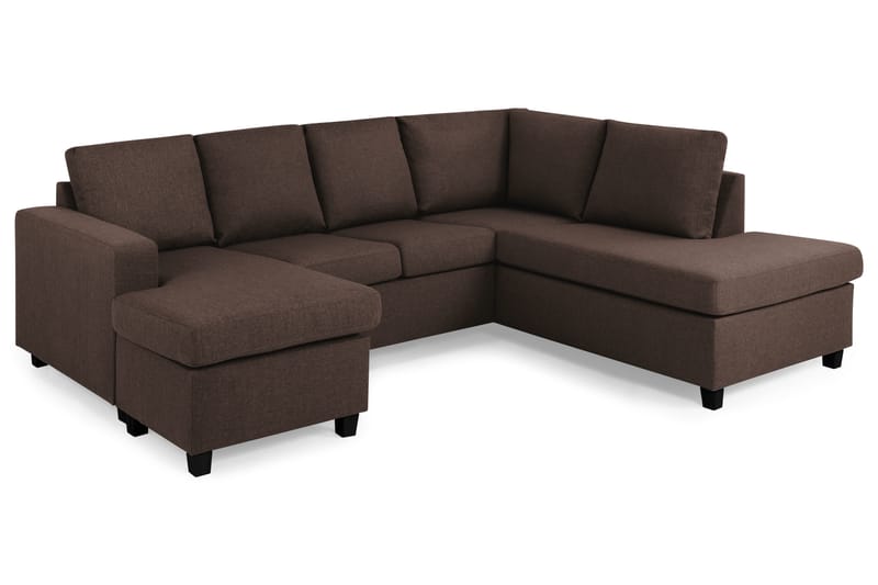 Crazy 4-personers Højrevendt U-formet Small Sofa med Chaiselong i Stof - Brun - Møbler - Sofaer - U Sofa