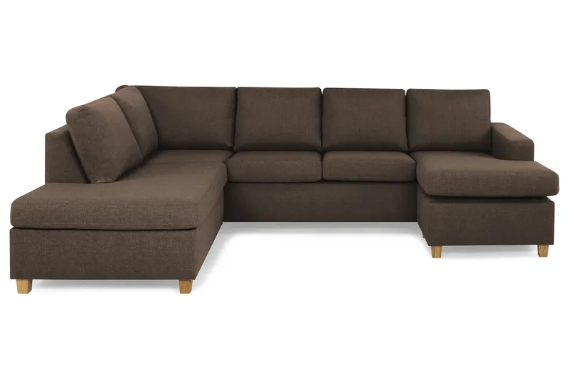 Crazy 4-personers Venstrevendt U-formet Large Sofa med Chaiselong i Stof - Brun - Møbler - Sofaer - U Sofa