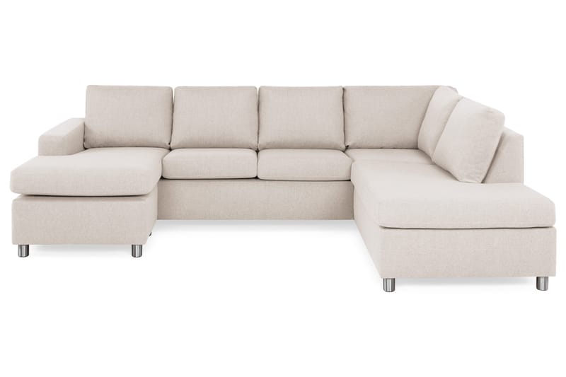 Crazy 4-personers Højrevendt U-formet Large Sofa med Chaiselong i Stof - Beige - Møbler - Sofaer - U Sofa