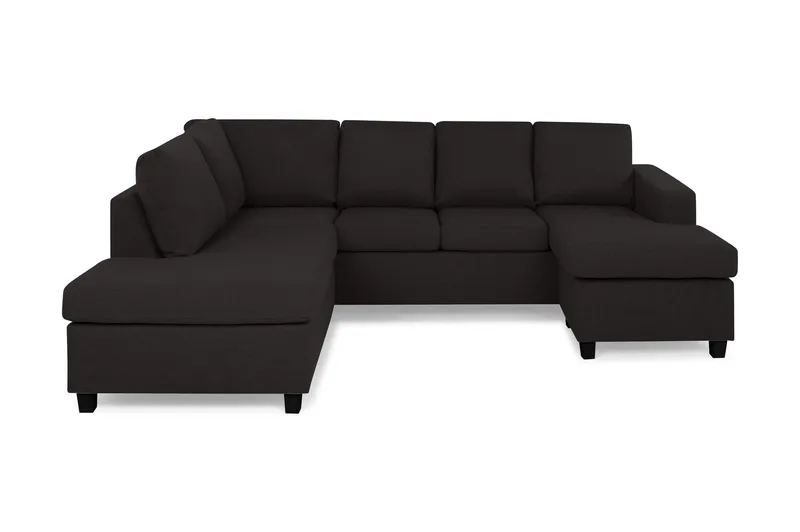 Crazy 4-personers Venstrevendt U-formet Large Sofa med Chaiselong i Stof - Antracit - Møbler - Sofaer - U Sofa