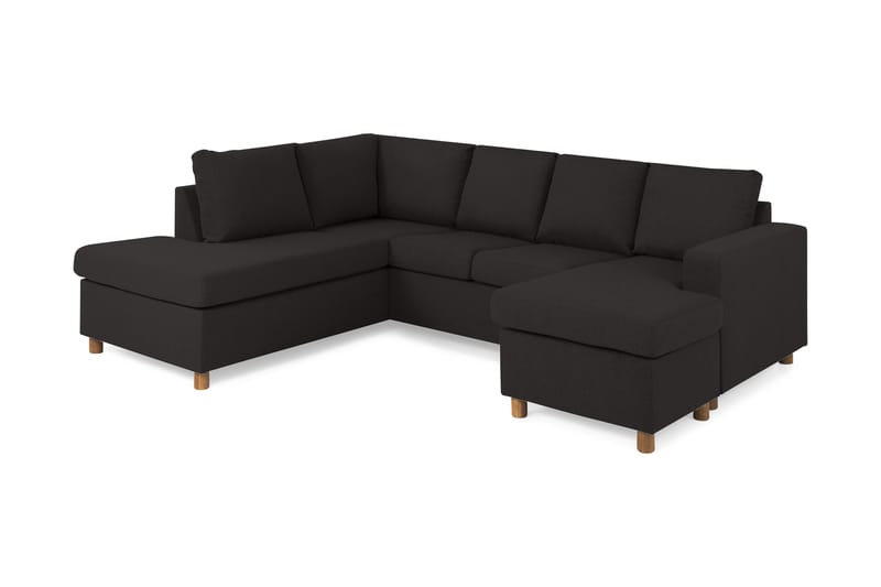 Crazy 4-personers Venstrevendt U-formet Large Sofa med Chaiselong i Stof, Antracit