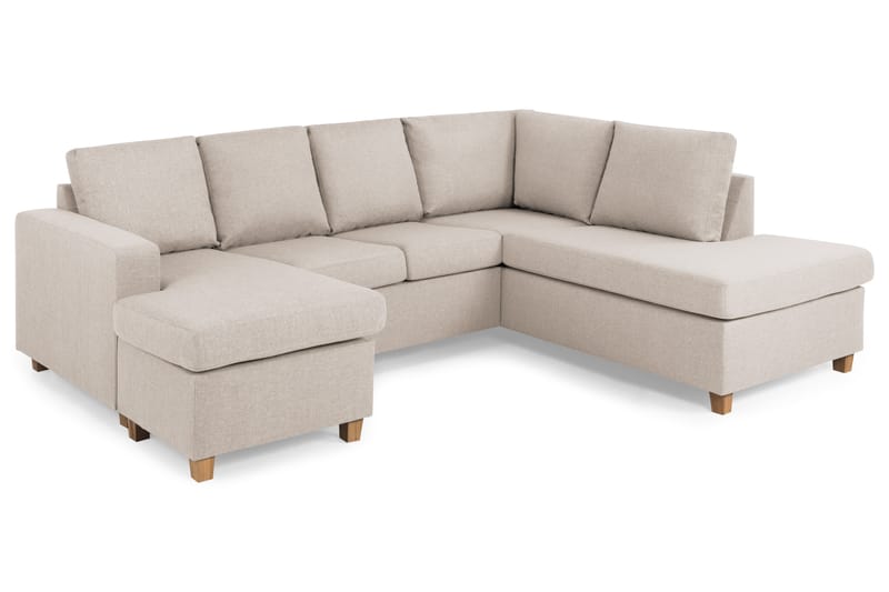 Crazy 4-personers Højrevendt U-formet Small Sofa med Chaiselong i Stof - Beige - Møbler - Sofaer - U Sofa