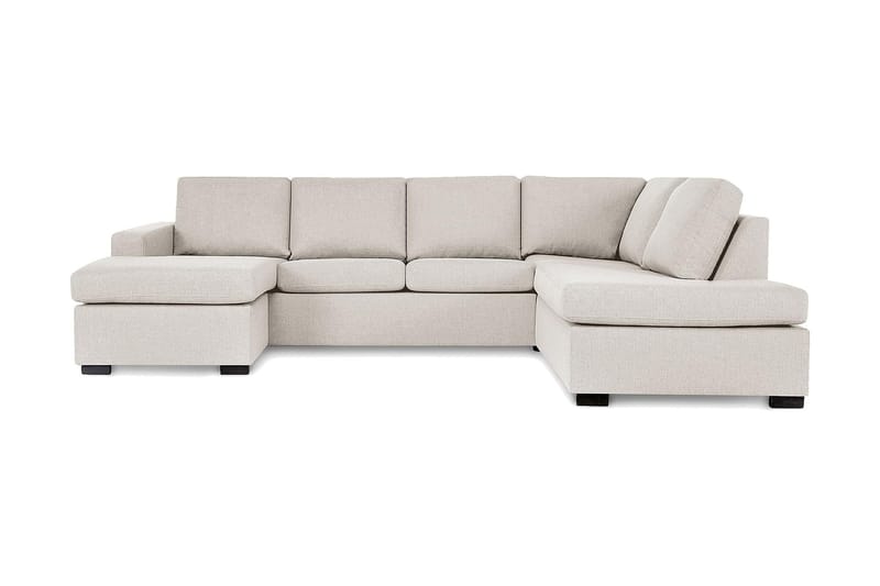 Crazy 4-personers Højrevendt U-formet Large Sofa med Chaiselong i Stof, Beige