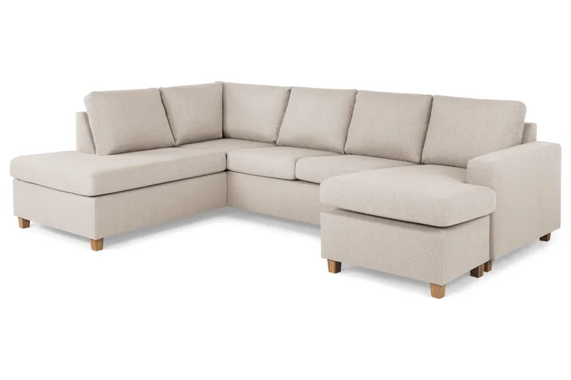 Crazy 4-personers Venstrevendt U-formet Large Sofa med Chaiselong i Stof - Beige - Møbler - Sofaer - U Sofa