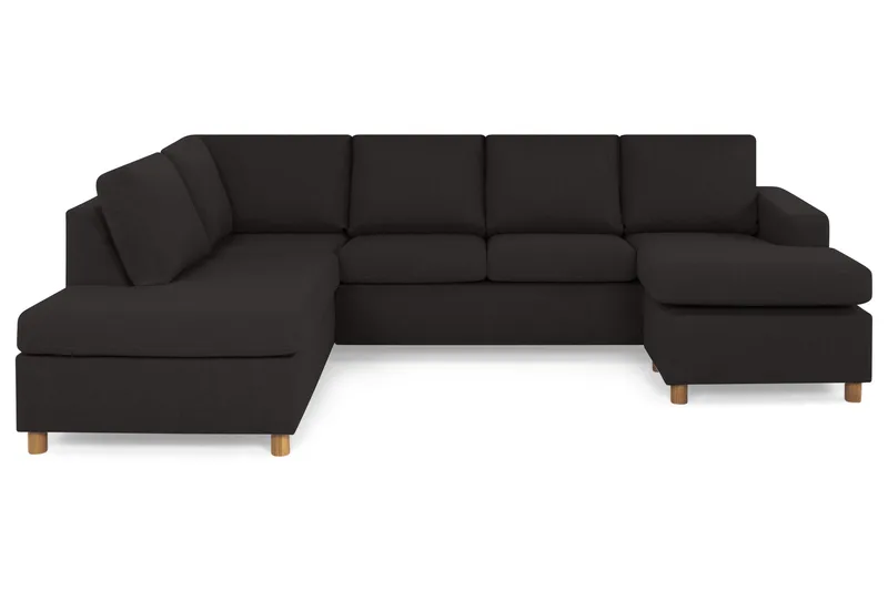 Crazy 4-personers Venstrevendt U-formet Large Sofa med Chaiselong i Stof - Antracit - Møbler - Sofaer - U Sofa