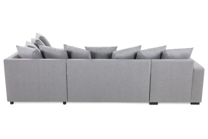 Crazy 4-personers Højrevendt U-formet Large Sofa med Divan og Chaiselong i Stof inkl. Kuvertpuder - Grå - Møbler - Sofaer - U Sofa