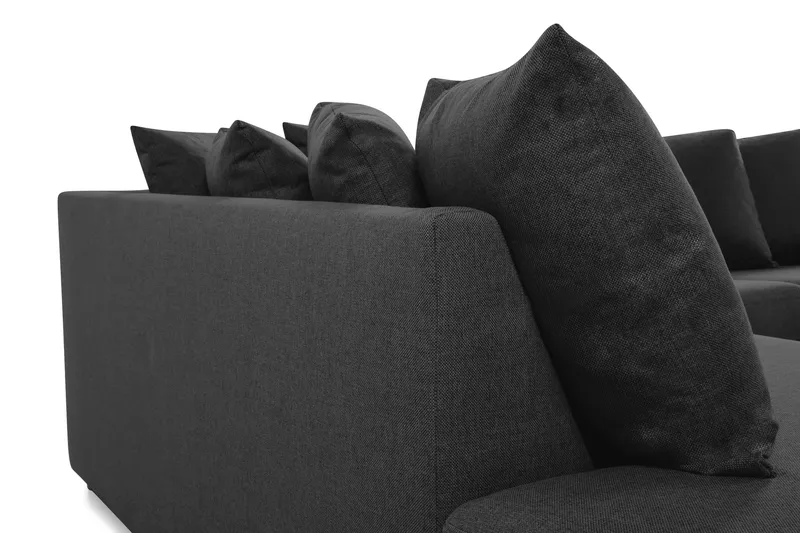 Crazy 4-personers Venstrevendt U-formet Large Sofa med Divan og Chaiselong i Stof inkl. Kuvertpuder - Mørkegrå - Møbler - Sofaer - U Sofa