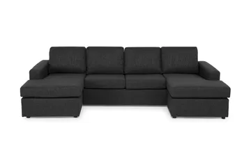 Crazy 4-personers U-formet Sofa med Dobbeltdivan i Stof - Antracit - Møbler - Sofaer - U Sofa