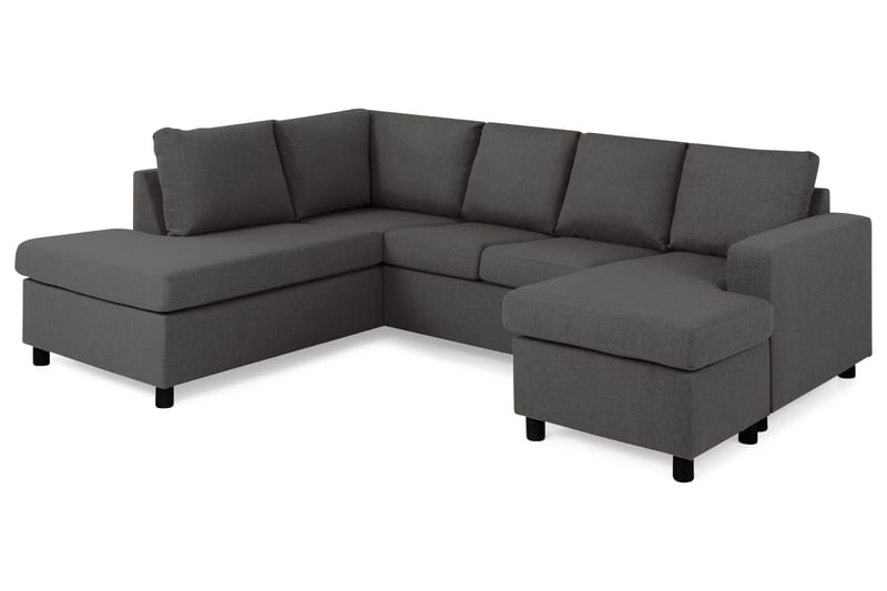 Crazy 4-personers Venstrevendt U-formet Small Sofa med Chaiselong i Stof - Mørkegrå - Møbler - Sofaer - U Sofa
