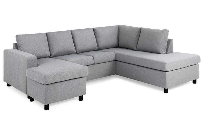 Crazy 4-personers Højrevendt U-formet Large Sofa med Chaiselong i Stof - Grå - Møbler - Sofaer - U Sofa