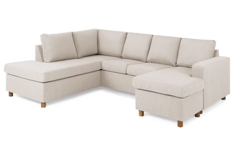 Crazy 4-personers Venstrevendt U-formet Large Sofa med Chaiselong i Stof - Beige - Møbler - Sofaer - U Sofa