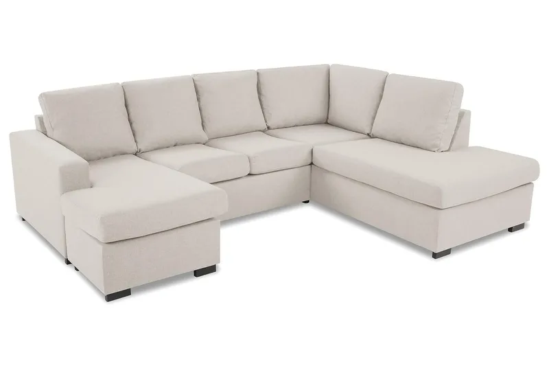 Crazy 4-personers Højrevendt U-formet Small Sofa med Chaiselong i Stof - Beige - Møbler - Sofaer - U Sofa