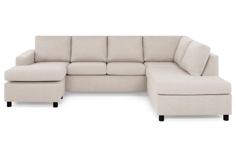 Crazy 4-personers Højrevendt U-formet Large Sofa med Chaiselong i Stof, Beige