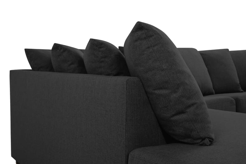 Crazy 4-personers Venstrevendt U-formet Small Sofa med Divan og Chaiselong i Stof inkl. Kuvertpuder - Antracit - Møbler - Sofaer - U Sofa