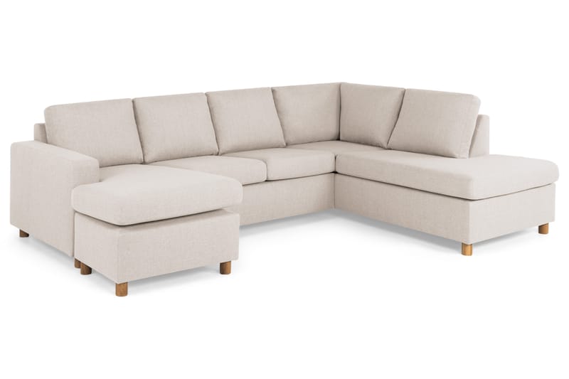 Crazy 4-personers Højrevendt U-formet Large Sofa med Chaiselong i Stof - Beige - Møbler - Sofaer - U Sofa