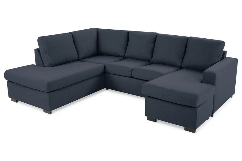 Crazy 4-personers Venstrevendt U-formet Large Sofa med Chaiselong i Stof - Blå - Møbler - Sofaer - U Sofa