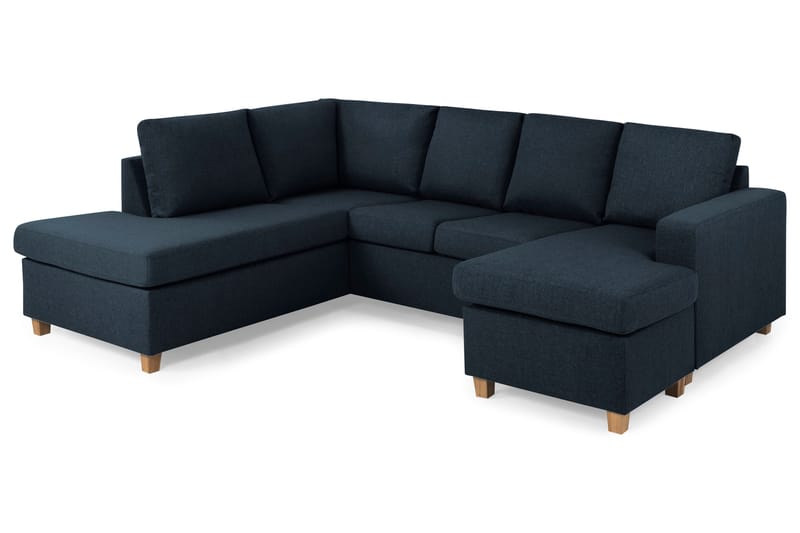 Crazy 4-personers Venstrevendt U-formet Large Sofa med Chaiselong i Stof - Blå - Møbler - Sofaer - U Sofa