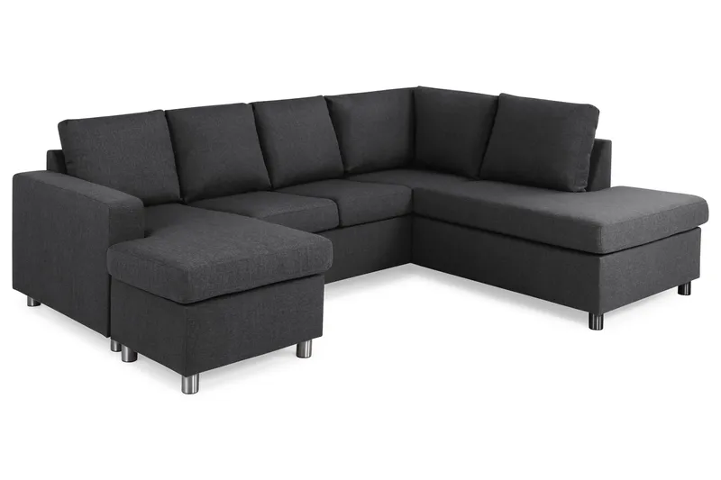 Crazy 4-personers Højrevendt U-formet Small Sofa med Chaiselong i Stof - Mørkegrå - Møbler - Sofaer - U Sofa