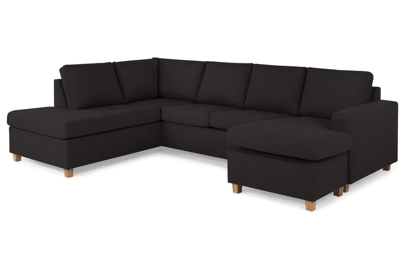 Crazy 4-personers Venstrevendt U-formet Large Sofa med Chaiselong i Stof - Antracit - Møbler - Sofaer - U Sofa
