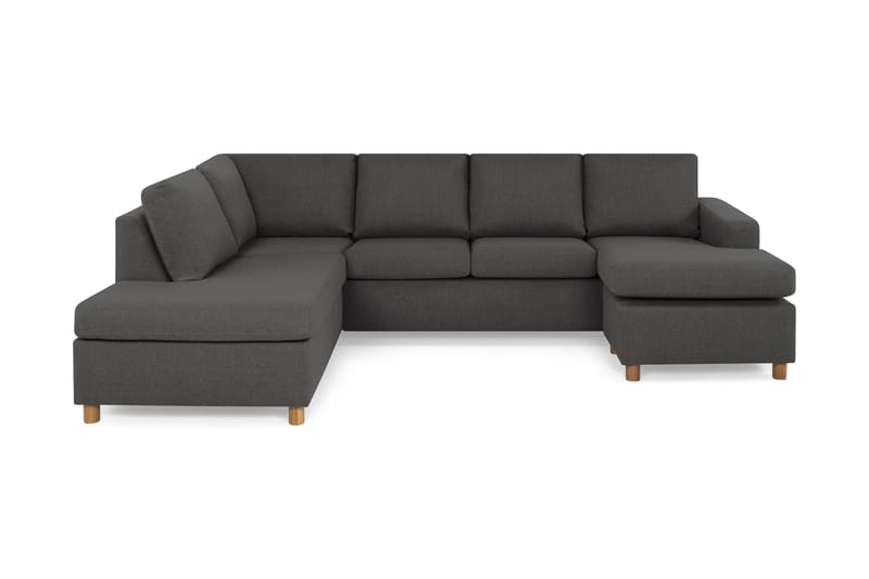 Crazy 4-personers Venstrevendt U-formet Large Sofa med Chaiselong i Stof - Mørkegrå - Møbler - Sofaer - U Sofa