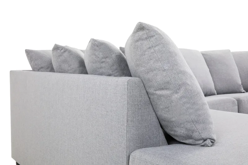 Crazy 4-personers Venstrevendt U-formet Small Sofa med Divan og Chaiselong i Stof inkl. Kuvertpuder - Grå - Møbler - Sofaer - U Sofa