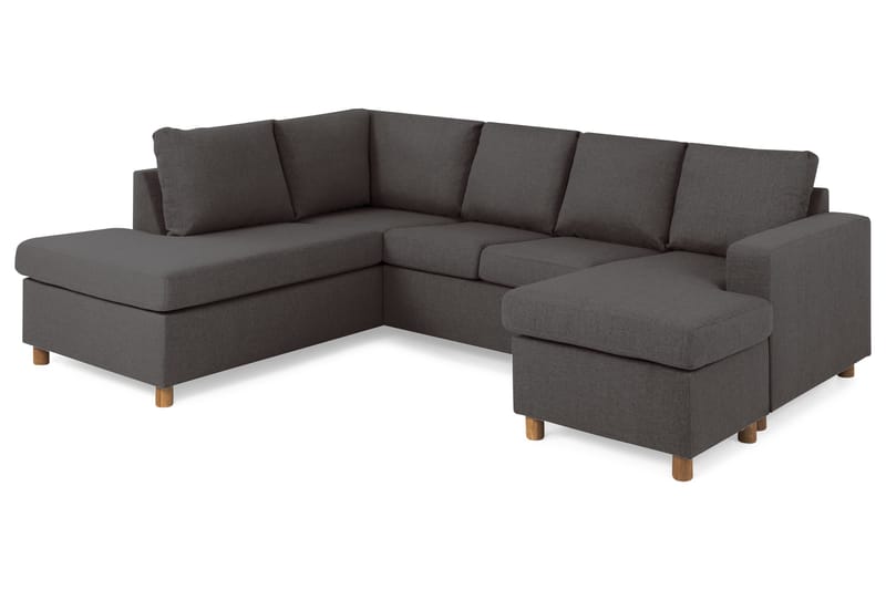 Crazy 4-personers Venstrevendt U-formet Small Sofa med Chaiselong i Stof - Mørkegrå - Møbler - Sofaer - U Sofa