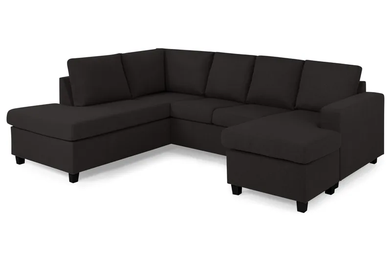 Crazy 4-personers Venstrevendt U-formet Large Sofa med Chaiselong i Stof - Antracit - Møbler - Sofaer - U Sofa