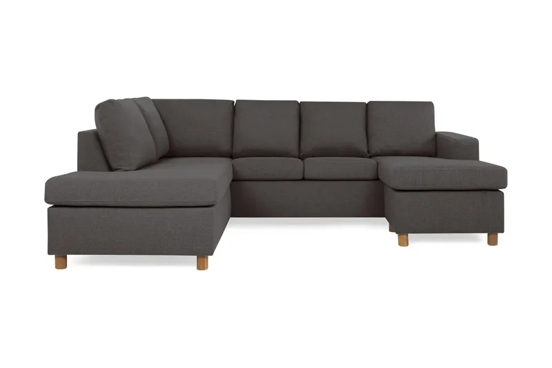 Crazy 4-personers Venstrevendt U-formet Small Sofa med Chaiselong i Stof - Mørkegrå - Møbler - Sofaer - U Sofa