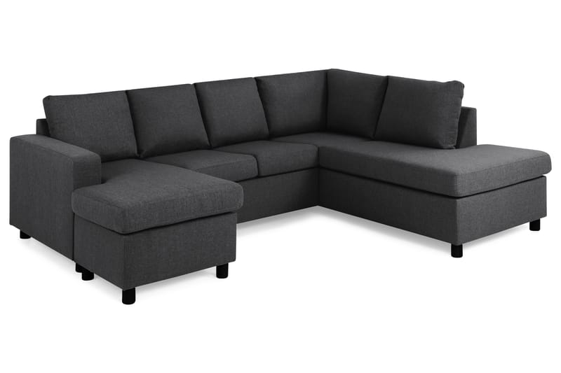 Crazy 4-personers Højrevendt U-formet Small Sofa med Chaiselong i Stof - Mørkegrå - Møbler - Sofaer - U Sofa