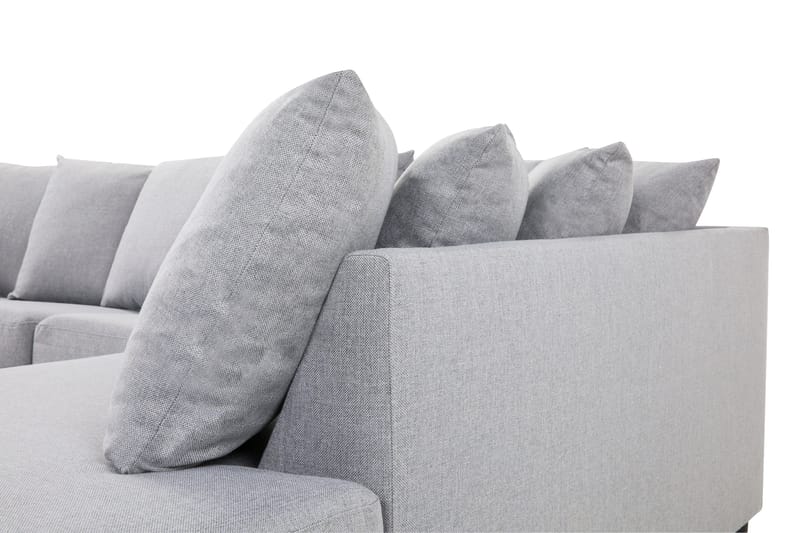 Crazy 4-personers Højrevendt U-formet Small Sofa med Divan og Chaiselong i Stof inkl. Kuvertpuder - Grå - Møbler - Sofaer - U Sofa
