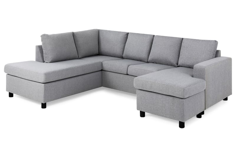 Crazy 4-personers Venstrevendt U-formet Large Sofa med Chaiselong i Stof - Grå - Møbler - Sofaer - U Sofa