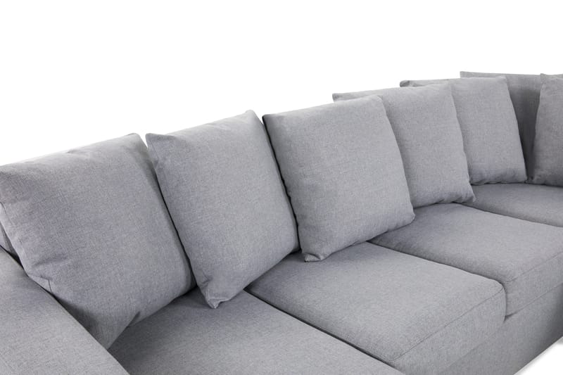 Crazy 4-personers Højrevendt U-formet Small Sofa med Divan og Chaiselong i Stof inkl. Kuvertpuder - Grå - Møbler - Sofaer - U Sofa