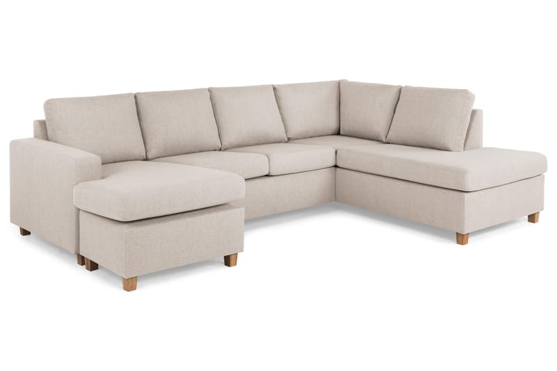 Crazy 4-personers Højrevendt U-formet Large Sofa med Chaiselong i Stof - Beige - Møbler - Sofaer - U Sofa