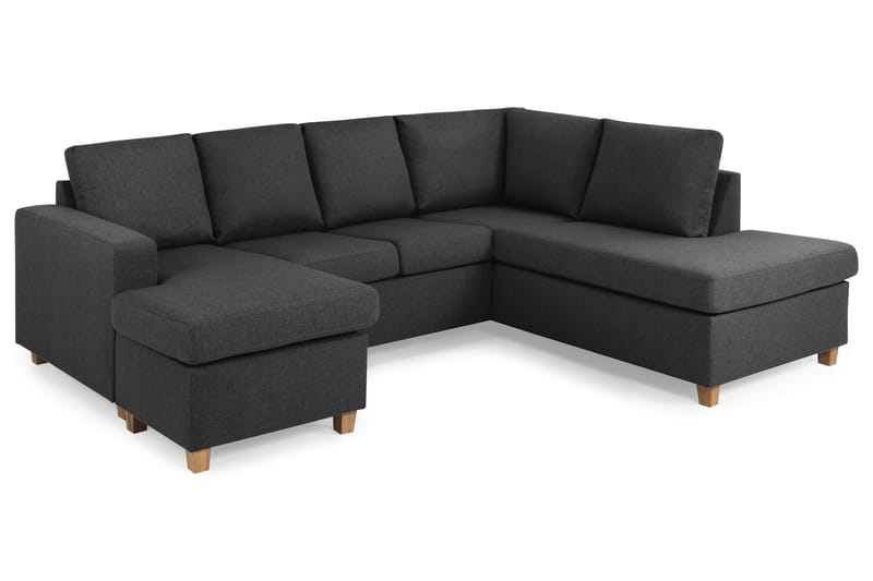 Crazy 4-personers Højrevendt U-formet Small Sofa med Chaiselong i Stof - Mørkegrå - Møbler - Sofaer - U Sofa